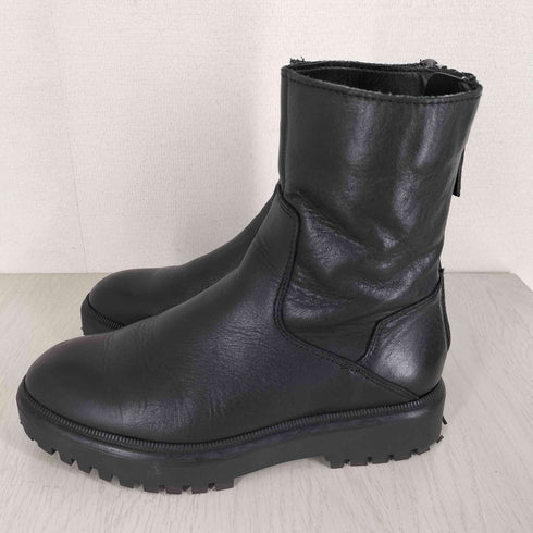 マンゴー MNG HECTOR2 トラックソール バックジッパー レザーブーツ レディース EUR:37